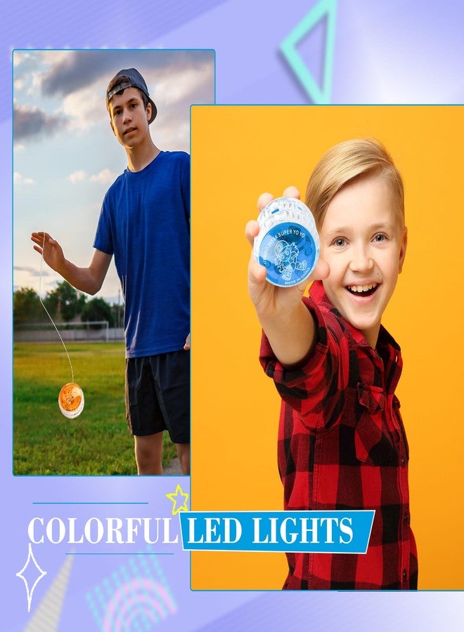Flahard 40 Pcs Colorful Light up Yo Yo Ball Bulk LED Responsive Ball Auto Return Bearing Balls Yoyo for Kids Beginner Birthday Classroom Bag Fillers Prizes Gifts, 8 Colors - Image 5