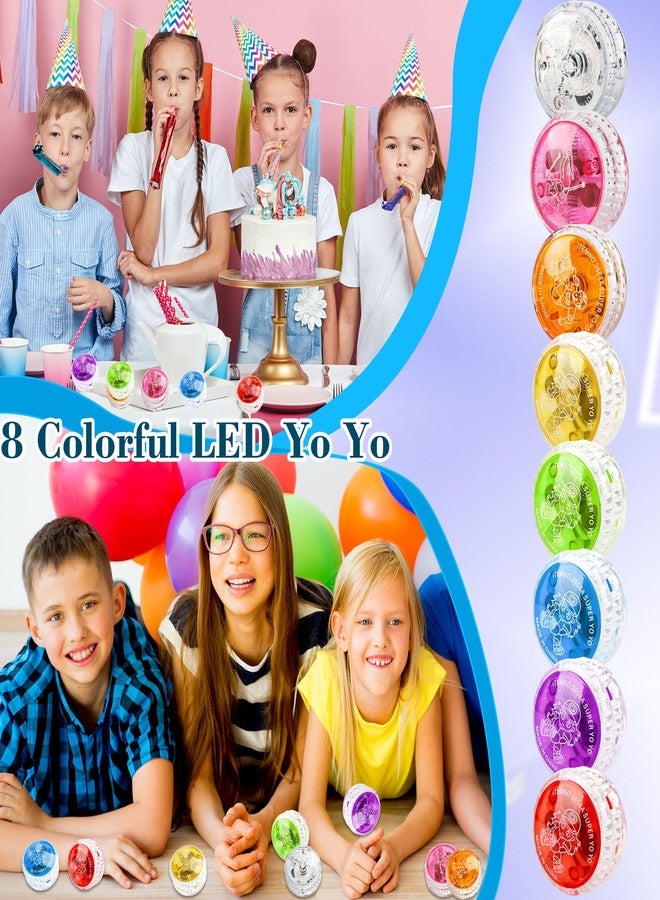 Flahard 40 Pcs Colorful Light up Yo Yo Ball Bulk LED Responsive Ball Auto Return Bearing Balls Yoyo for Kids Beginner Birthday Classroom Bag Fillers Prizes Gifts, 8 Colors - Image 3