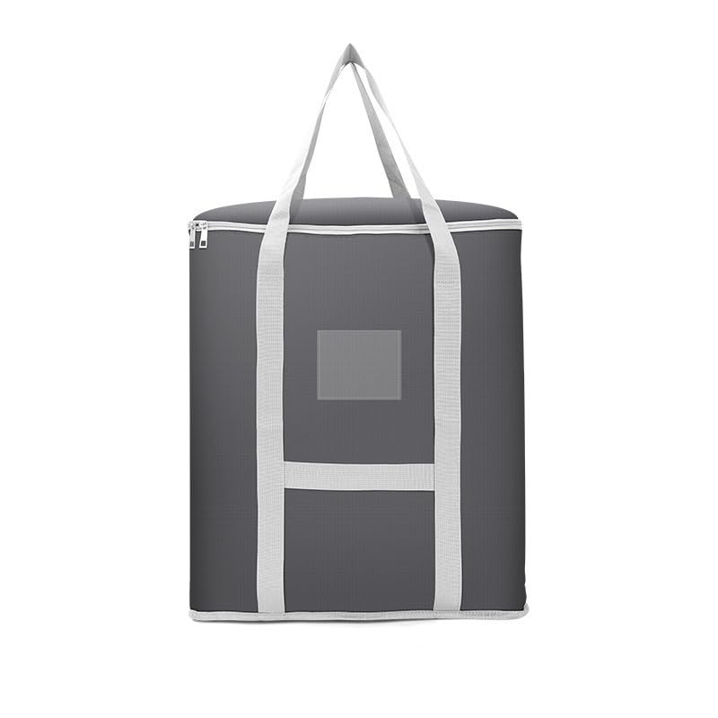 Kuber Industries Storage Bag Foldable Storage Bag Moisture Proof Wardrobe Organizer Underbed Storage Bag for BlanketClothes Travel Moving Bag with Handle S ZH011GY Gray - Image 1