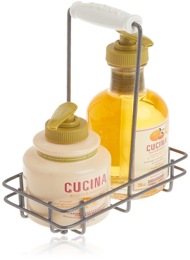 Cucina Fruits & Passion [Cucina] - Sanguinelli Orange & Fennel Hand Care Duo Caddy Gift Set | Liquid Hand Soap Wash (5.1 oz) with Hand Cream Lotion (6.8 oz) - Image 1