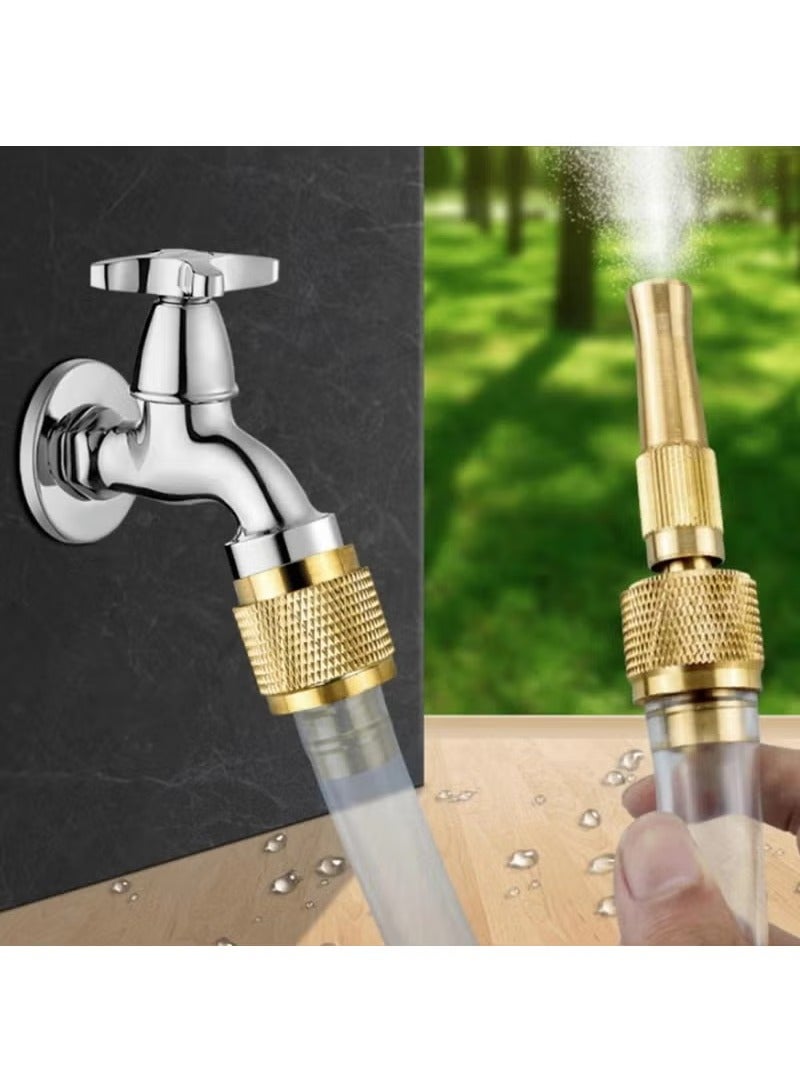 Generic Garden Watering Spray Gun Brass Misting Spray Nozzle Garden Hose Sprinkler System Car Washing Lawn Watering Brass Hose Nozzle Tap Connector  - Image 1