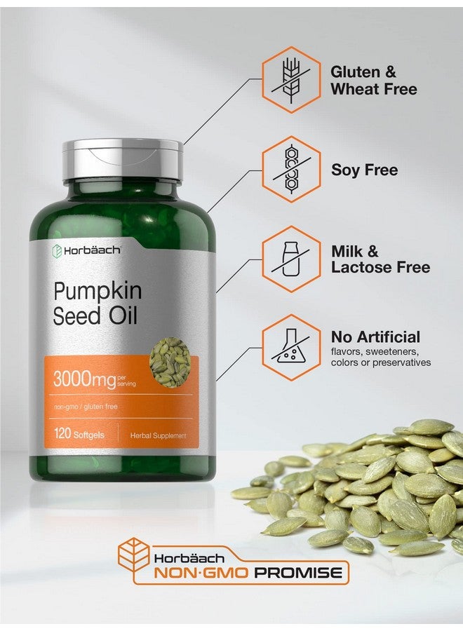 Horbäach Pumpkin Seed Oil | 3000mg | 120 Softgel Capsules | Cold Pressed Dietary Supplement | Non-GMO and Gluten Free Formula - Image 4