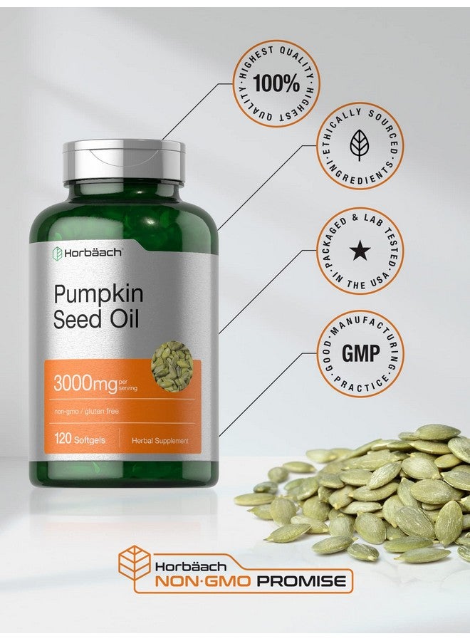 Horbäach Pumpkin Seed Oil | 3000mg | 120 Softgel Capsules | Cold Pressed Dietary Supplement | Non-GMO and Gluten Free Formula - Image 5