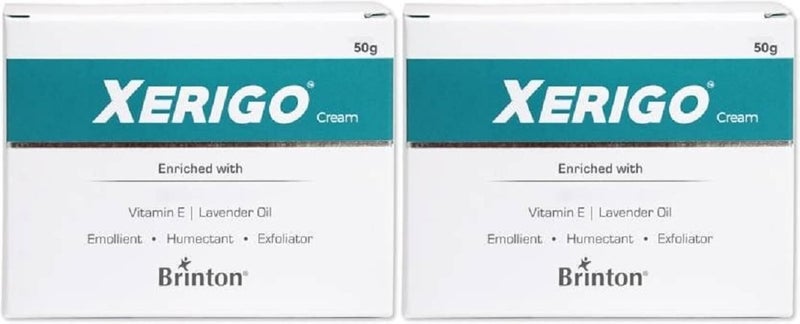 Brinton Brinton Xerigo Intense Skin Moisturizing Cream with Exfoliating Ingredients for Cracked Feet Elbow  Knees Prevents Moisture Loss 50g x Pack of 2 - Image 1