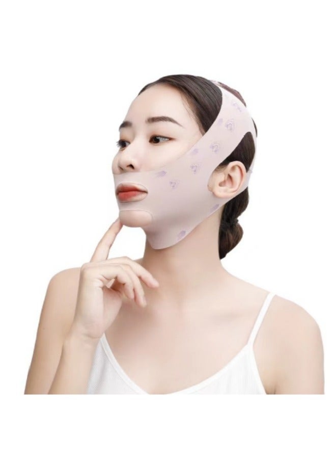 إسكدنيا حزام تنحيف الوجه، يقلل الذقن المزدوج، حزام رفع الخد على شكل حرف V خالٍ من الألم، حزام تشكيل الوجه، لمكافحة التجاعيد الناتجة عن الشيخوخة، تقليل الذقن المزدوجة، مضاد للشخير (وردي) - Image 1