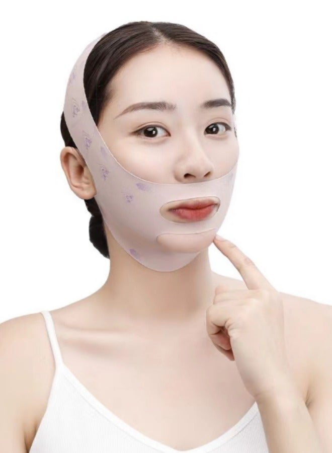 إسكدنيا حزام تنحيف الوجه، يقلل الذقن المزدوج، حزام رفع الخد على شكل حرف V خالٍ من الألم، حزام تشكيل الوجه، لمكافحة التجاعيد الناتجة عن الشيخوخة، تقليل الذقن المزدوجة، مضاد للشخير (وردي) - Image 2