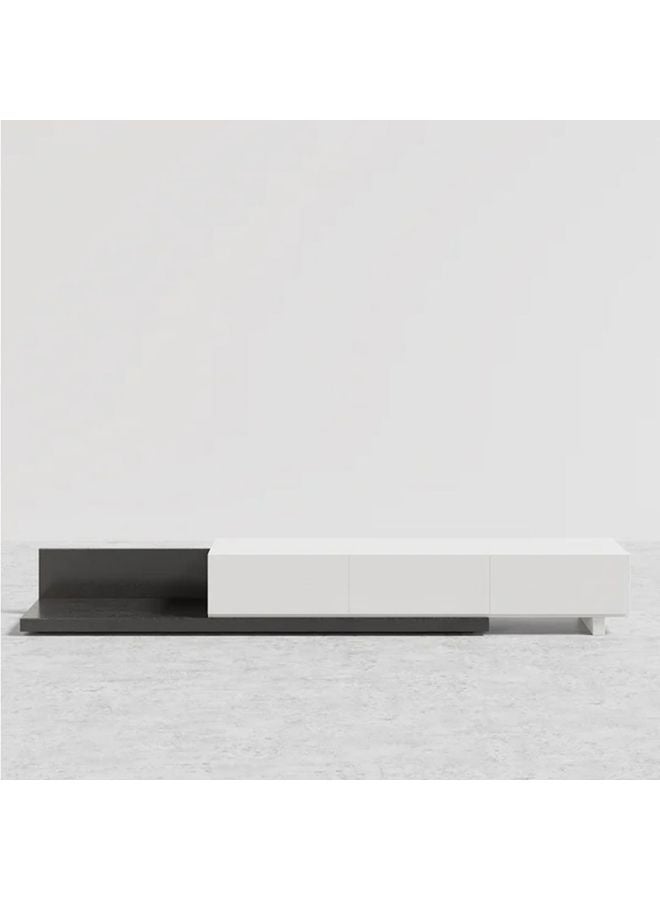 KARNAK Karnak Kayla Rectangle Wood Extendable TV Stand – Black White  - Image 2