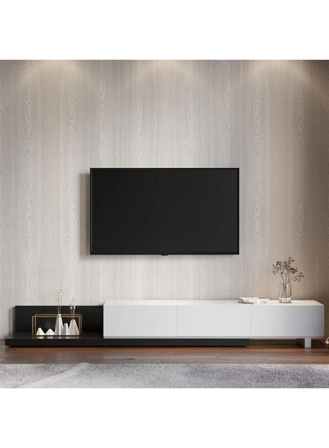 KARNAK Karnak Kayla Rectangle Wood Extendable TV Stand – Black White  - Image 1