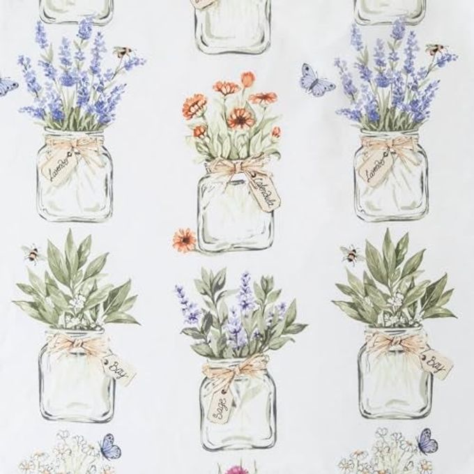No. 918 Eve's Garden Semi-Sheer Rod Pocket Kitchen Curtain Tier Pair, 54" x 38", White - Image 3