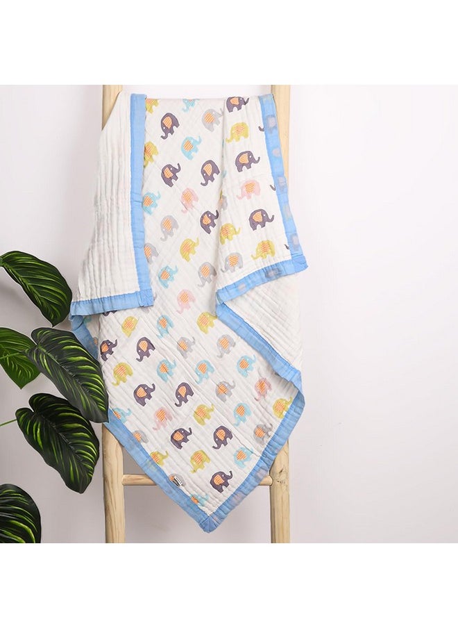 MOM'S HOME Pure Organic Cotton 6 Layer Muslin Blanket For Baby | Ultra-Soft Swaddling Towel For Newborns And Toddlers |100 X100 Cm | 0-3 Years (Mix Design)  - Image 3