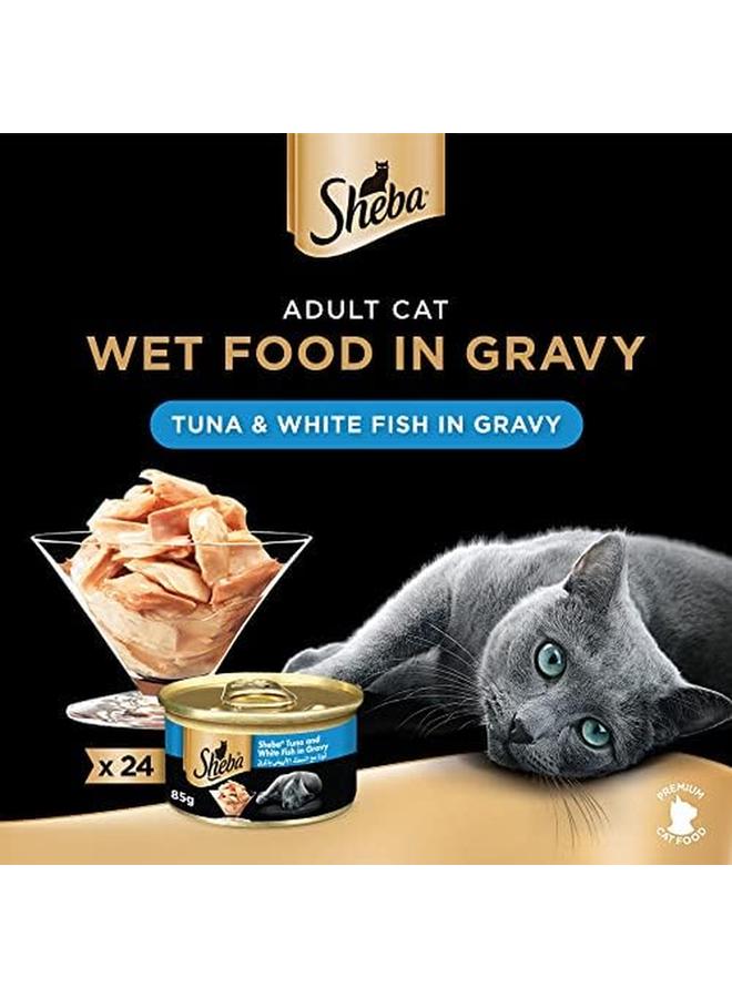 Sheba Cat Food Tuna And White Fish Can Made From Natural Ingredients With Essential Vitamins And Minerals This Wet Food Is Made With A Grain Free Formula Suitable For Sensitive Cats Pack Of 24X85G - Image 2