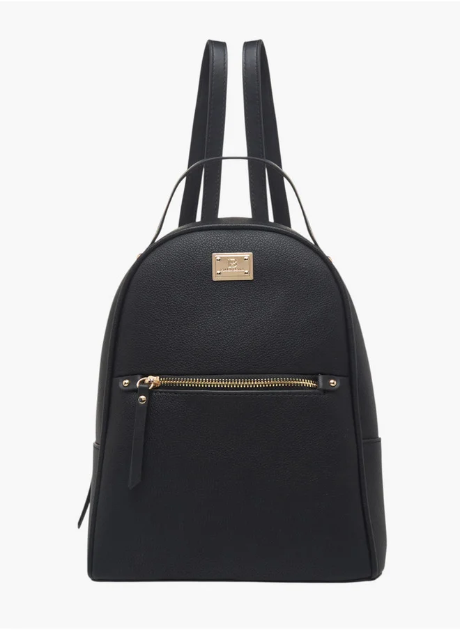 Flora Bella By Shoexpress Women's Colourblock Backpack with Zip Closure and Adjustable Strap