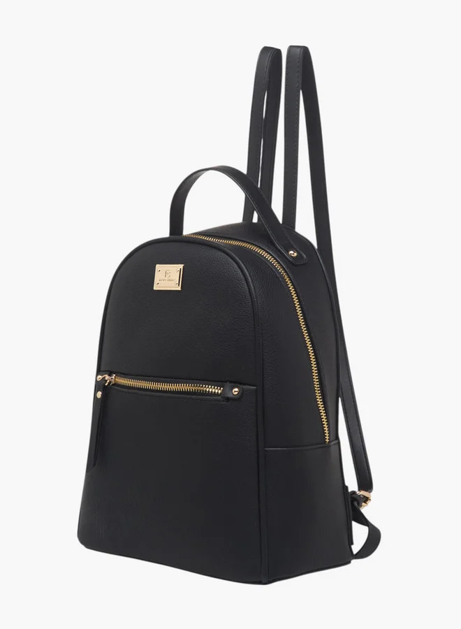 Flora Bella By Shoexpress Women's Colourblock Backpack with Zip Closure and Adjustable Strap