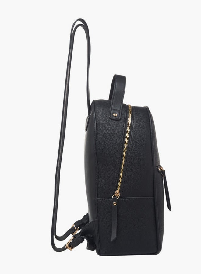 Flora Bella By Shoexpress Women's Colourblock Backpack with Zip Closure and Adjustable Strap  - Image 2