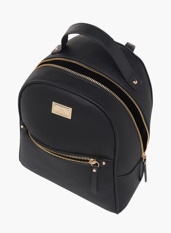 Flora Bella By Shoexpress Women's Colourblock Backpack with Zip Closure and Adjustable Strap