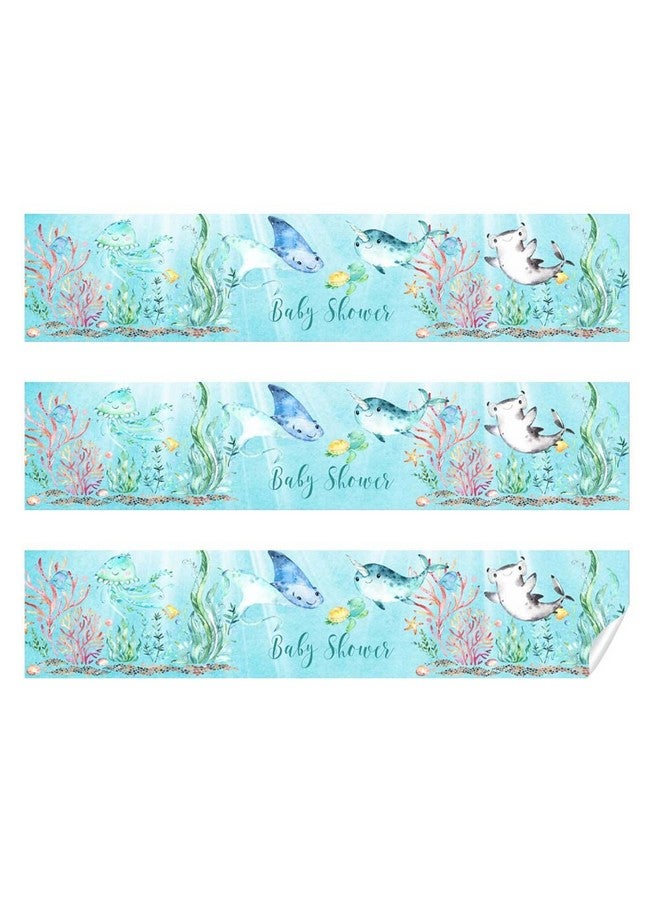 Amanda Creation Underwater Cute Sea Life Baby Sprinkle Shower Waterproof Water Bottle Sticker Wrappers 20 Wrap Around Labels Sized 1.75" x 8.5" by AmandaCreation - Image 2