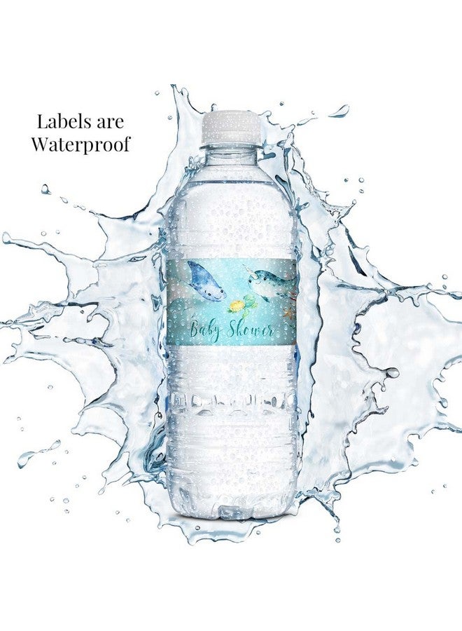 Amanda Creation Underwater Cute Sea Life Baby Sprinkle Shower Waterproof Water Bottle Sticker Wrappers 20 Wrap Around Labels Sized 1.75" x 8.5" by AmandaCreation - Image 4