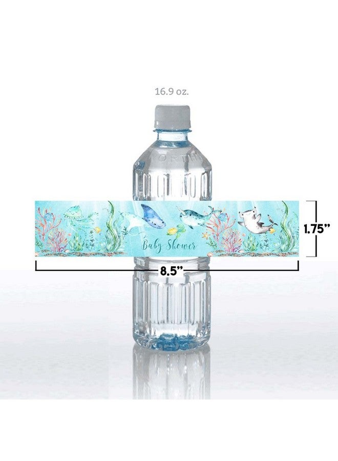 Amanda Creation Underwater Cute Sea Life Baby Sprinkle Shower Waterproof Water Bottle Sticker Wrappers 20 Wrap Around Labels Sized 1.75" x 8.5" by AmandaCreation - Image 5