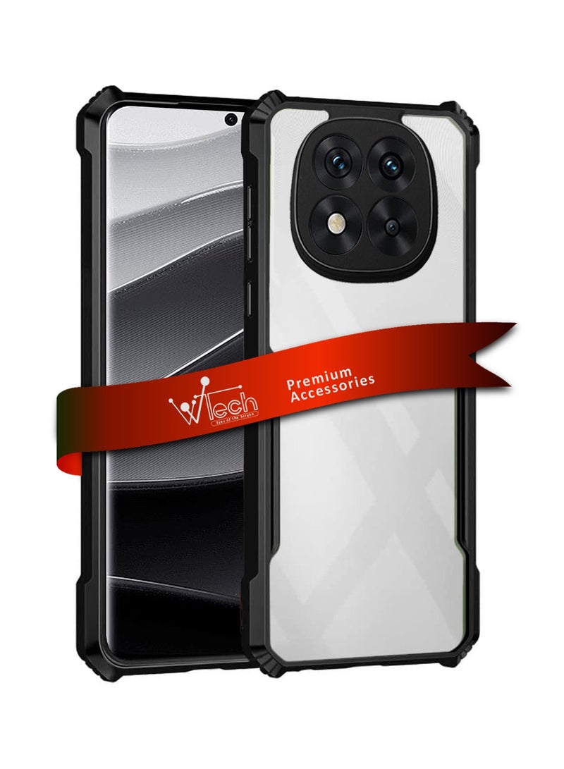 Wtech Xiaomi Redmi Note 14 Pro+ / Redmi Note 14 Pro Plus 5G 2024 Hybrid TPU Silicone with Raised Armour Bumpers Slim Case Cover - Black - Image 1