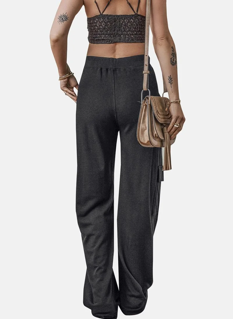 يونيكي Black High Waist Flap Pocket Cargo Trousers