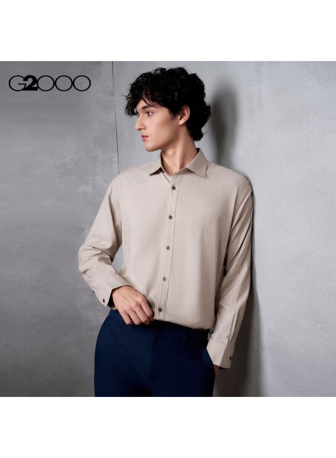 G2000 Men's Autumn Winter Comfortable Casual Long Sleeve Shirt Cotton Skin-friendly Mall Same Style - Image 1