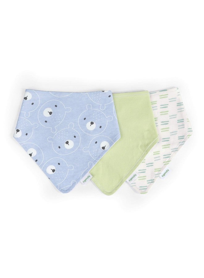 ingenuity Easy Eater 3-Pack Baby Bandana Cotton Drool Bib for Eating or Teething - Kodi - Image 1