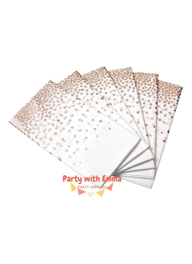 Party with Emma Disposable Party Table Cloths Wedding Bridal Shower Plastic Tablecloths Rectangle Tables Rose Pink Dot Confetti (3 Pieces)  - Image 4