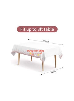 Party with Emma Disposable Party Table Cloths Wedding Bridal Shower Plastic Tablecloths Rectangle Tables Rose Pink Dot Confetti (3 Pieces)  - Image 2