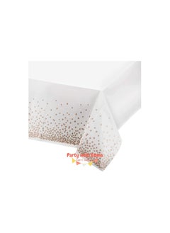 Party with Emma Disposable Party Table Cloths Wedding Bridal Shower Plastic Tablecloths Rectangle Tables Rose Pink Dot Confetti (3 Pieces)  - Image 5