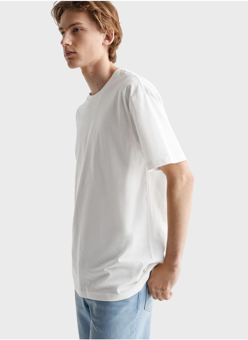 MANGO - Kids Essential Round Neck T-Shirt - Image 1