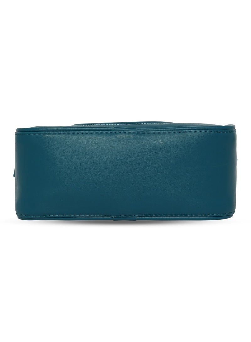 كابريس كابريزيي دورا حقيبة متوسطة الحجم مصنوعة من الجلد الصناعي بلون أزرق مخضر - Image 4