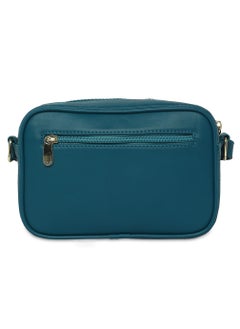 CAPRESE Caprese Dora Solid Teal Faux Leather Medium Sling Bag  - Image 3