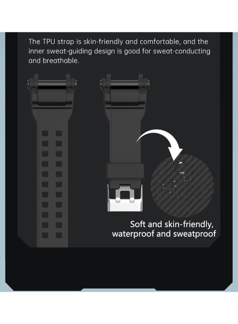 GT 100 Bluetooth Smart Watch With Earbuds 1.43 HD Screen For Men Rugged Bluetooth Call Answer Calls Fitness Tracker Ip67 Waterproof AI Voice Assistant Black - Image 5