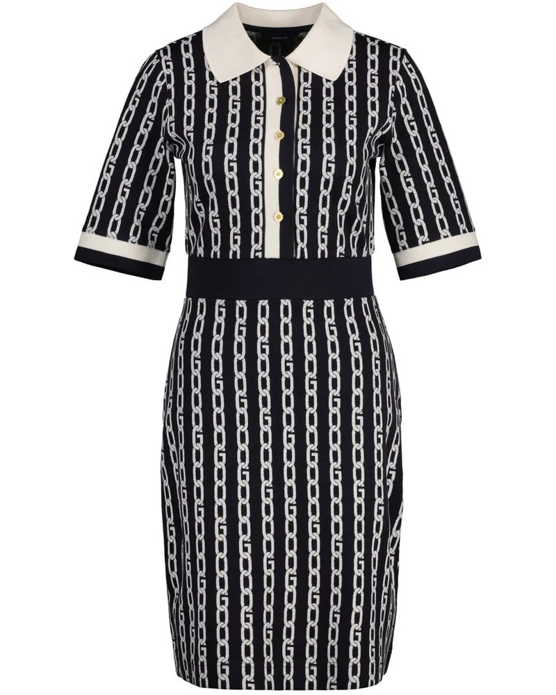 GANT Gant Chain Jacquard Mid Sleeve Polo Dress