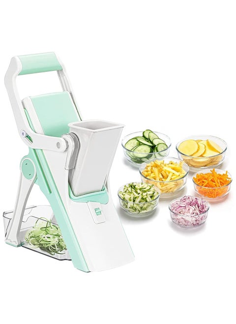 Vegetable Chopper Mandolin Slicer Chopper and Grater, Onion Potato Salad Apple Carrot Veggie Fruit Chopper with Container - 5 Blades