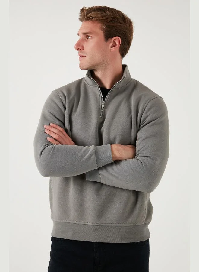 Buratti  Buratti Cotton Regular Fit Half-Zip Stand-Up Collar Sweatshirt Men's SWEAT 59052592 for Men | Best Price UAE