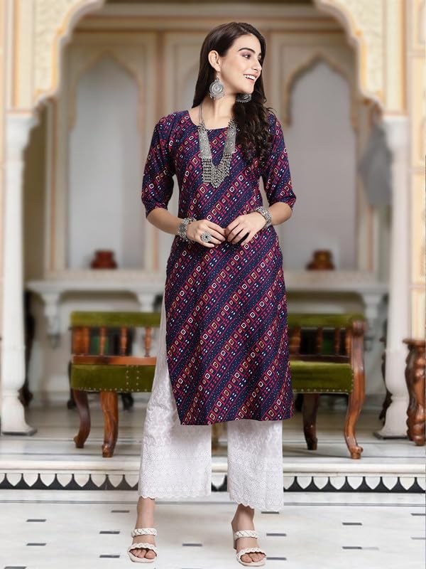 Tee Projekt Crepe Verstaile Straight Printed Kurti for Women's ll Casual Wear Kurti (Pack of 6) - Image 5