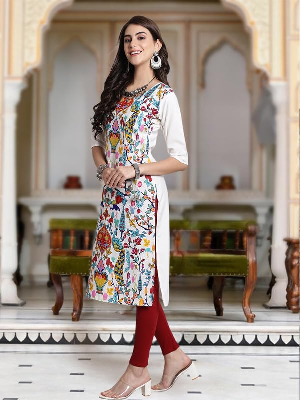 Tee Projekt Crepe Verstaile Straight Printed Kurti for Women's ll Casual Wear Kurti (Pack of 6) - Image 4