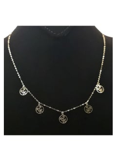 Hamsa.ae 18K Pure Gold 5 Round Flower Necklace 