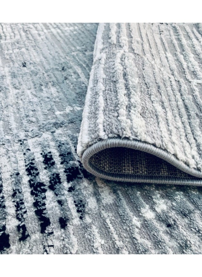 HANDPICKED FURNITURE Handpicked Furniture Abstract Grey Rug, Ultra Soft Area Carpets For Bed Room, Living Room, And Dining Room, Antislip Floor Carpets, Easy To Clean, Made In Turkey  - Image 5