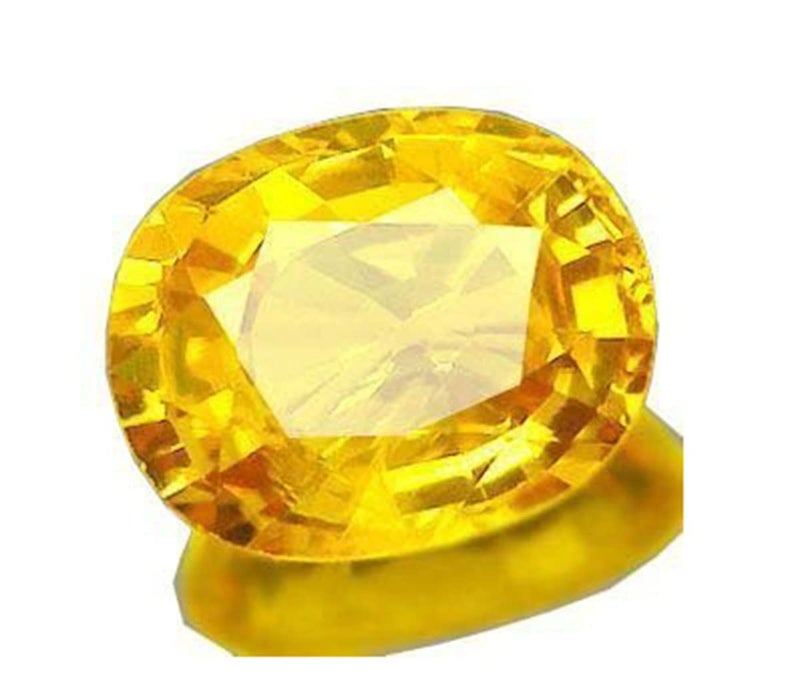 Bague Pukhraj Stone original Natural Certified yellow Sapphire Gemstone Genuine AAAA+ - Image 1