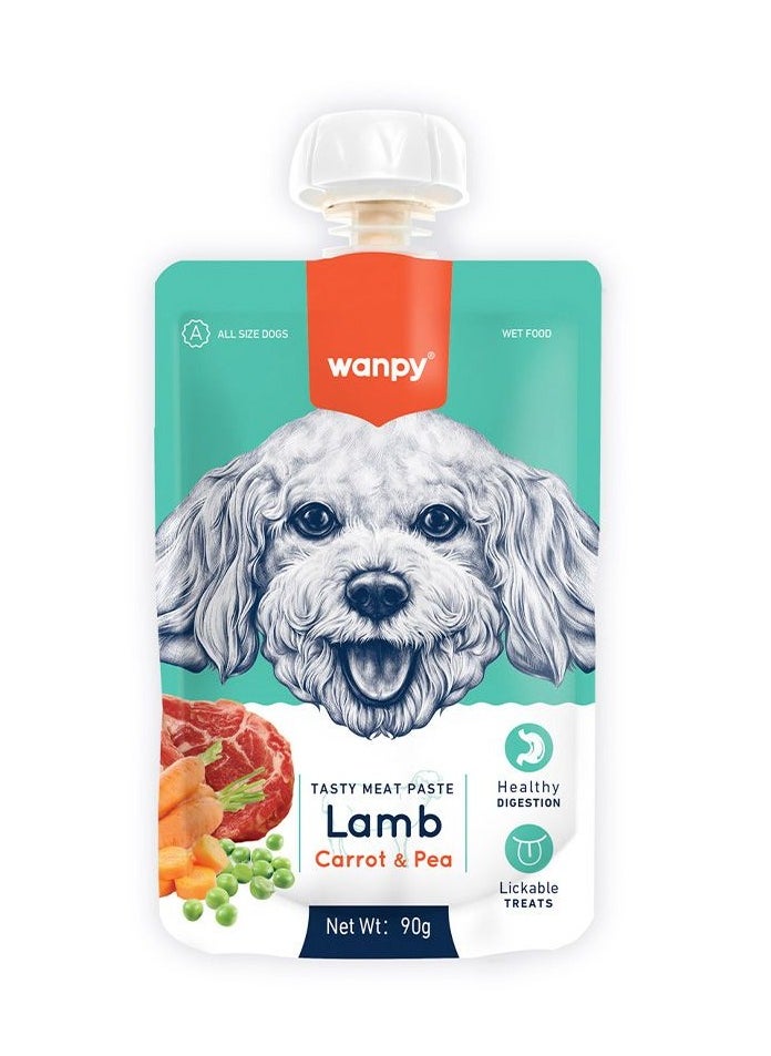 Wanpy Tasty Meat Paste Lamb with Carrot and Pea Dog Treat 90 g 