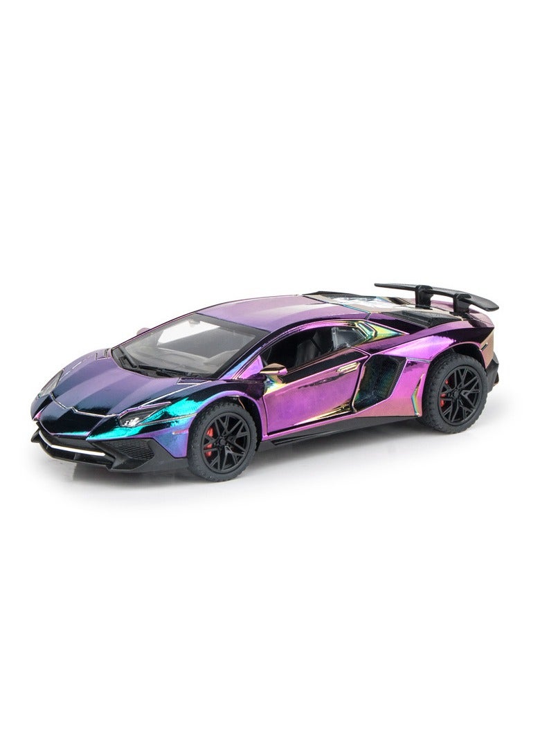 1:32 Chrome-Plated Lamborghini 750 Alloy Car Model Display Piece for Children's Toys 
