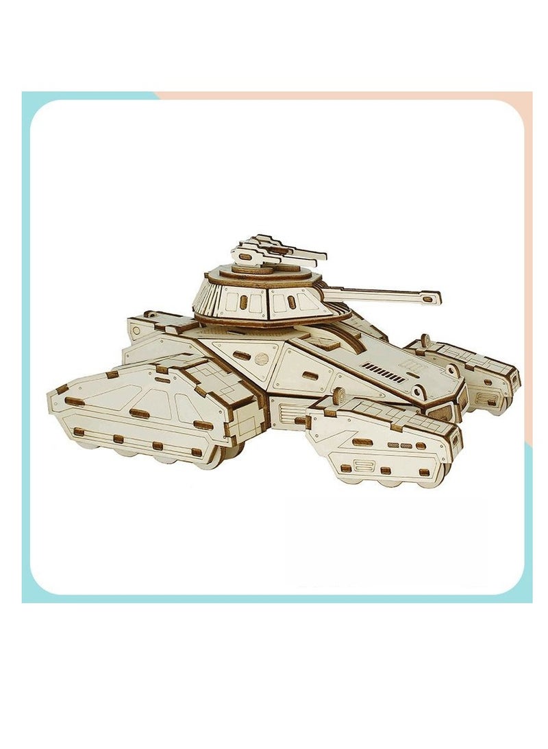 Children's Wooden Three-Dimensional Puzzle Tank Model Ornaments Diy Children's Educational Handmade Male Toys