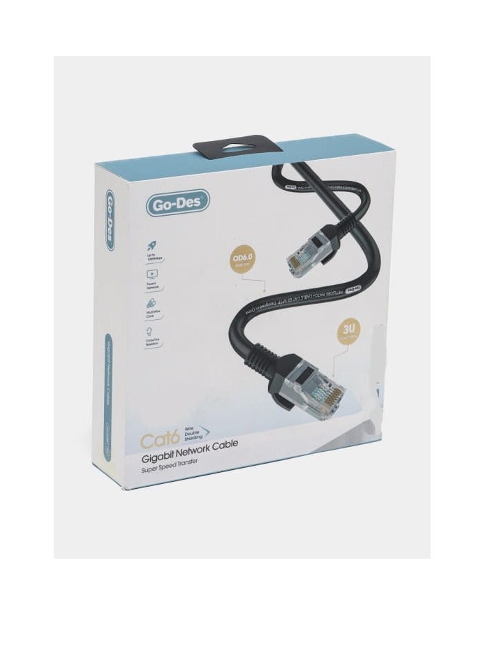 GO-DES 10m Gigabit Network Cable Super Speed Cat6 Double Shield Wire - Image 4