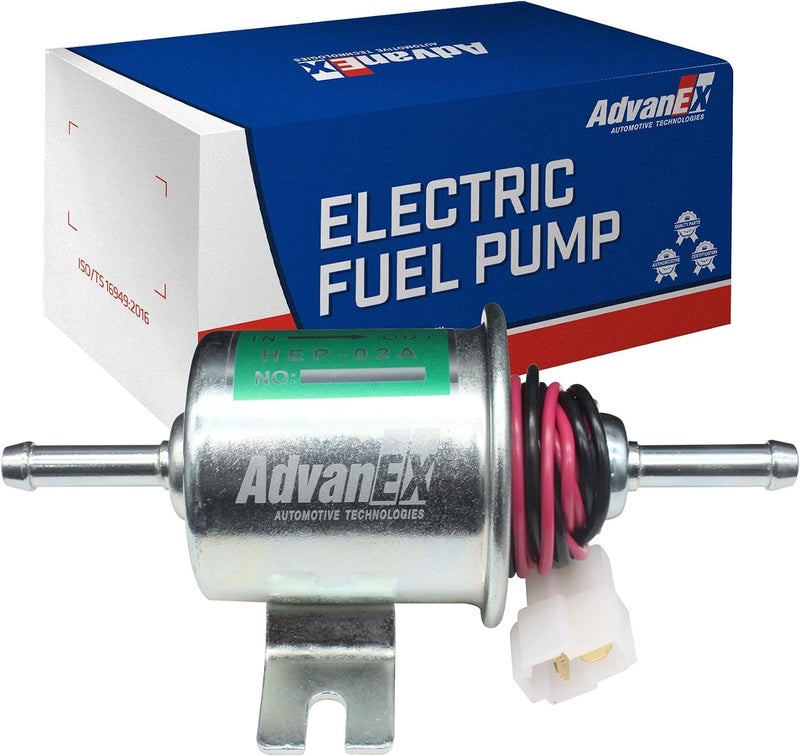 مضخة وقود كهربائية AdvanEX 12V عالمية ضغط منخفض 59 PSI للغاز والديزل معدنية صلبة متوافقة مع الكربوراتور HEP02A