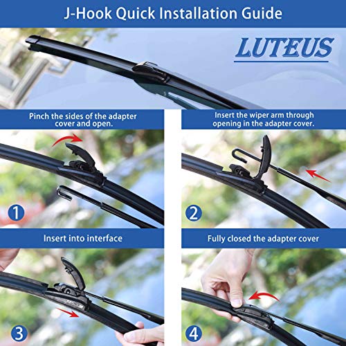 LUTEUS Windshield Wipers, 18" + 18'' Wiper Blades, OEM Quality, LUTEUS Premium All- Seasons for Replacement Windshield Wiper Blades (Set of 2), With Extra 1PC Premium Microfiber Towels - Image 2