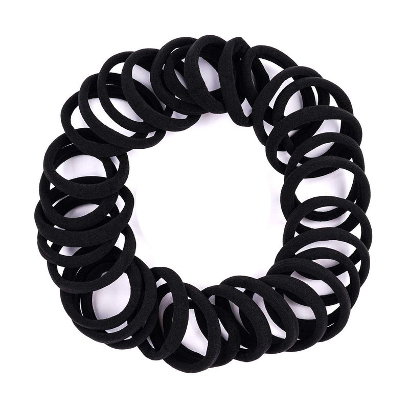 TEMPERIA (20 Pcs) Hair Band for Women & Girls - Premium Rubber Band - Elastic Ponytail Hairband Ties Accessories - Black (DN01) - Image 1
