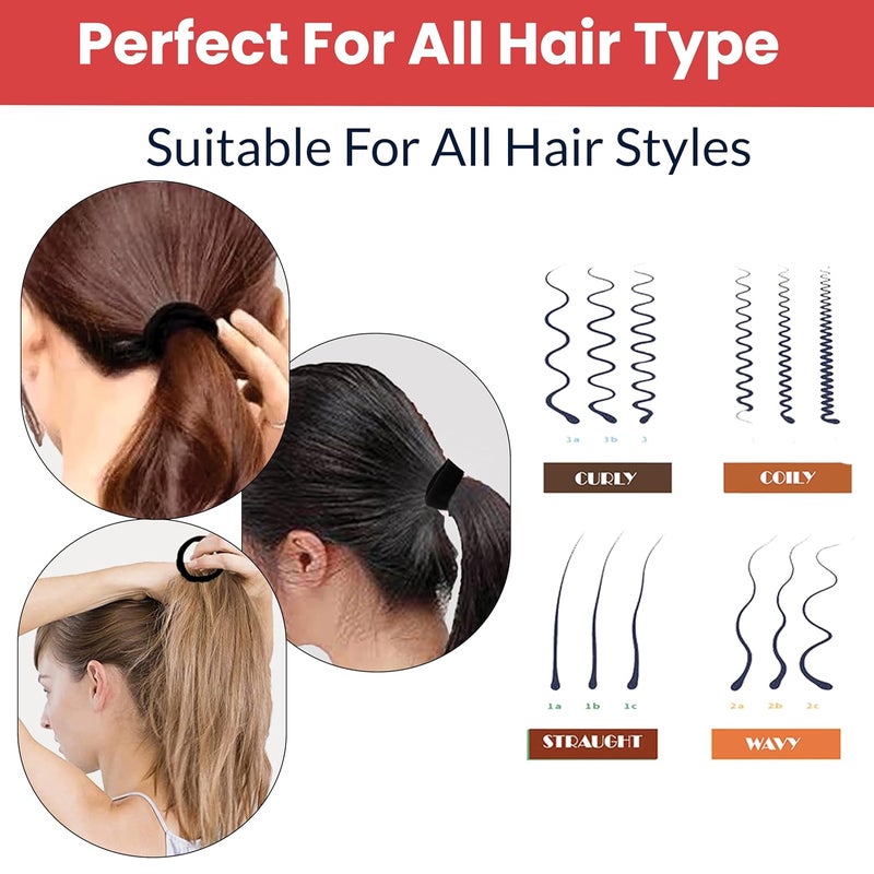 TEMPERIA (20 Pcs) Hair Band for Women & Girls - Premium Rubber Band - Elastic Ponytail Hairband Ties Accessories - Black (DN01) - Image 5