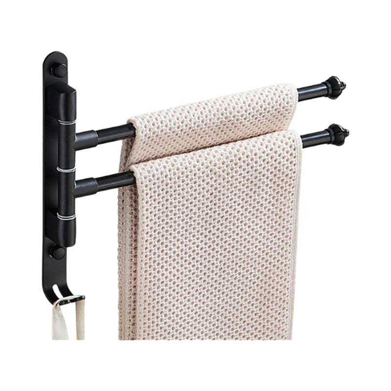 Wall Mount Swivel Towel Bar Multi-bars 180 Degree Swiveling Towel Rack - Heavy Duty Aluminum Towel Bar Holder with Hooks for Bathroom Kitchen - Image 1